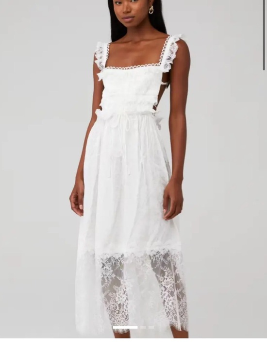 For Love And Lemons Dresses & Skirts - Love and Lemons White Lace-Trim Midi Dress